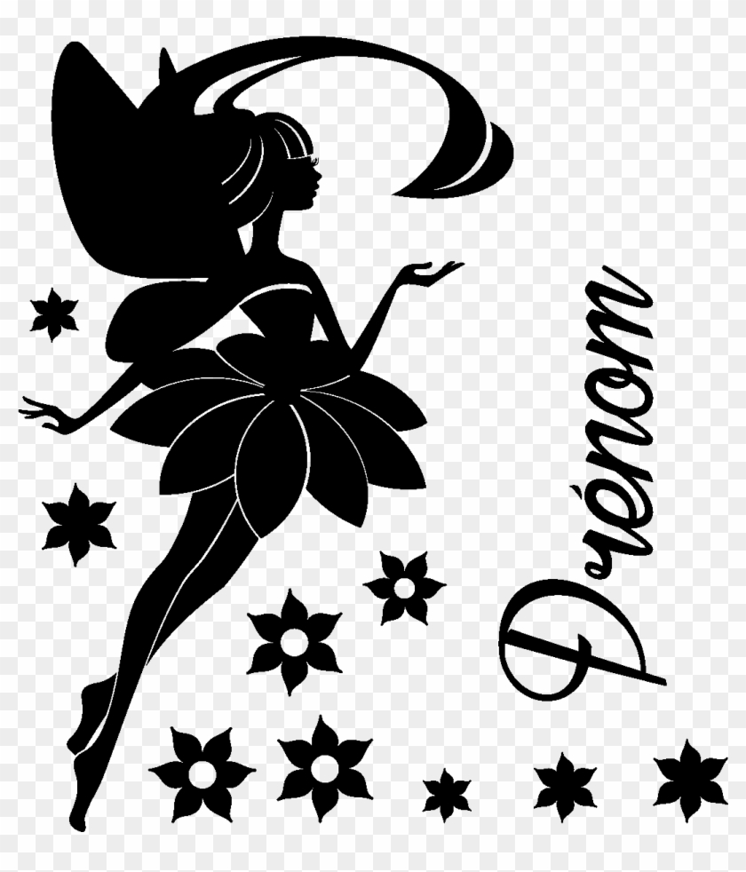Sticker Prenom Personnalisable Fee Et Ses Fleurs Ambiance - Fairy Clipart #4236756
