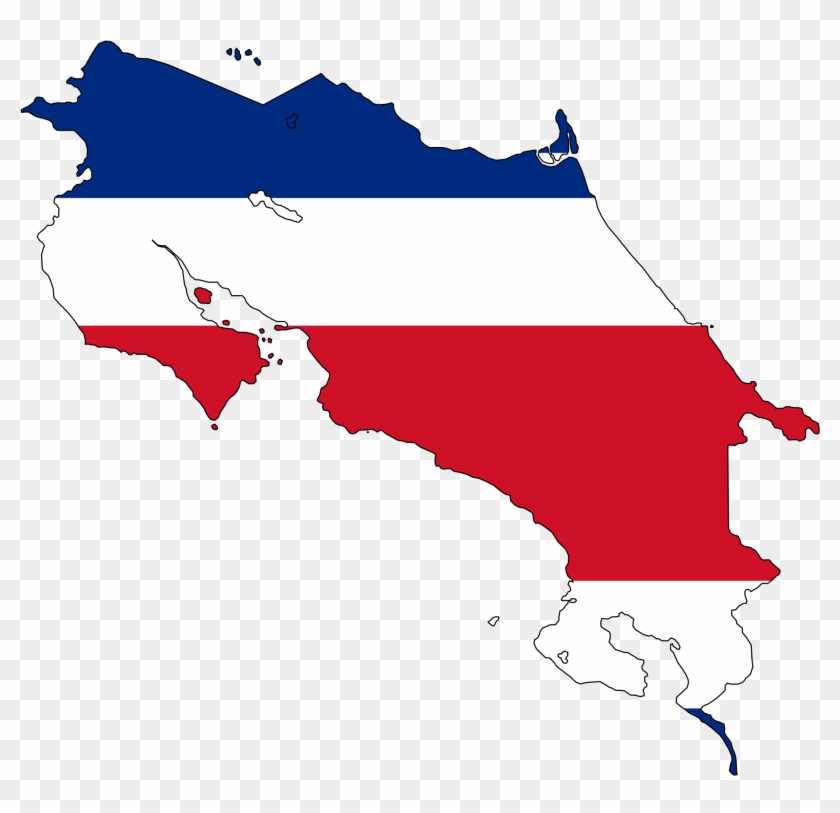 Costa Rica Flag Map Clipart #4236970