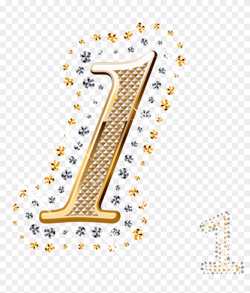 Alfabeto Dorado Png - Numero Uno Gif Png Clipart