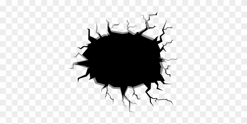 #vintage #grieta #negro #black #photography - Transparent Hole In Wall Clipart