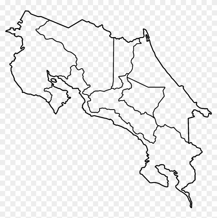 Costa Rica Provinces Blank - Costa Rica Map Png Clipart