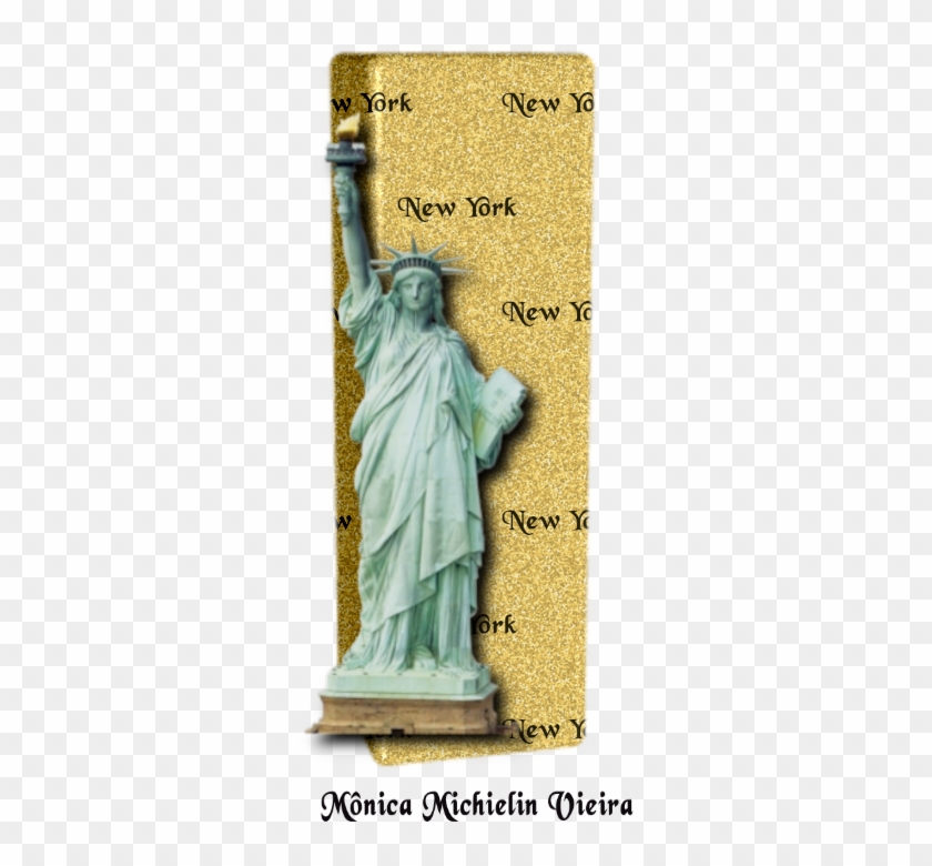 Alfabeto Dourado Com Estátua Da Liberdade Png - Statue Of Liberty Clipart