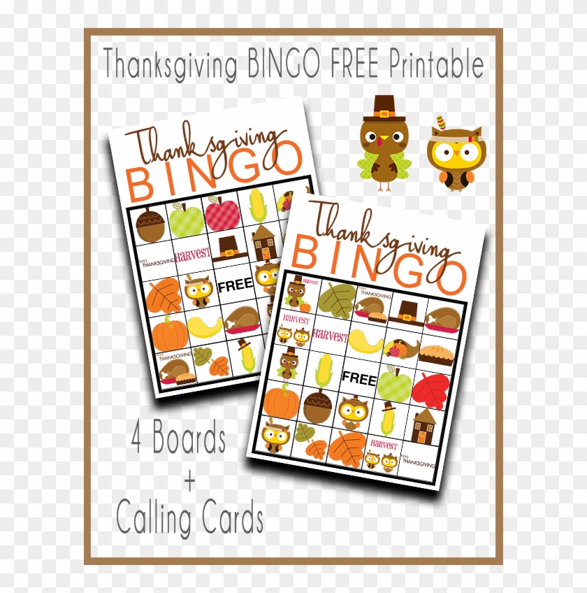 Thanksgiving Bingo Free Printable Set - Cartoon Clipart #4237785