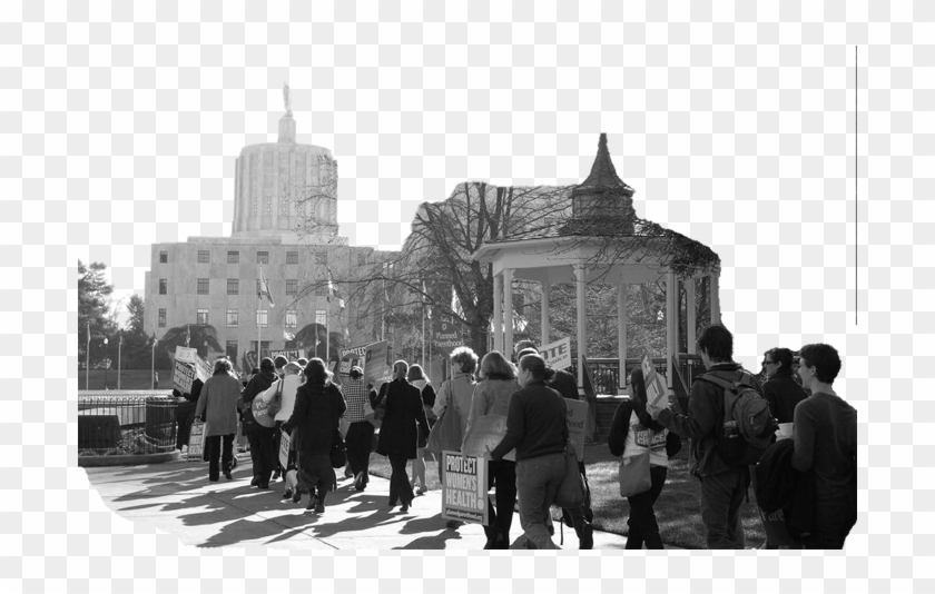 Walking To The Capitol - Monochrome Clipart #4238346