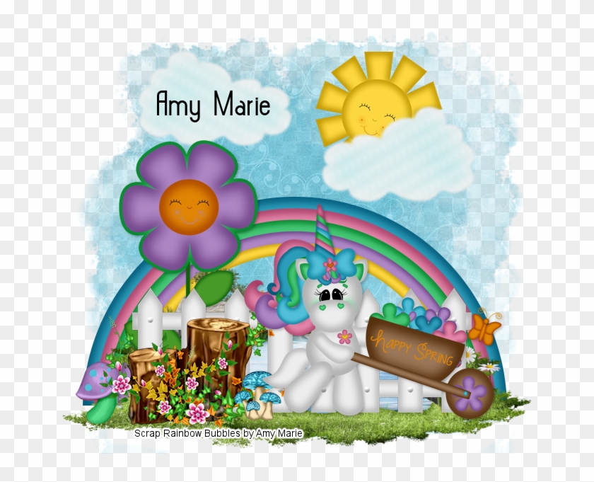 An Adorable New Ptu Scrap Rainbow Bubbles By Amy Marie - Cartoon Clipart