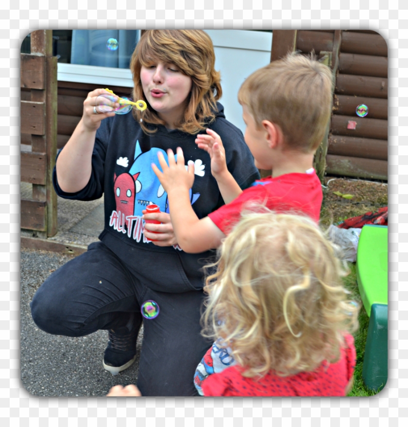 Spotting The Rainbow In The Bubbles - Toddler Clipart