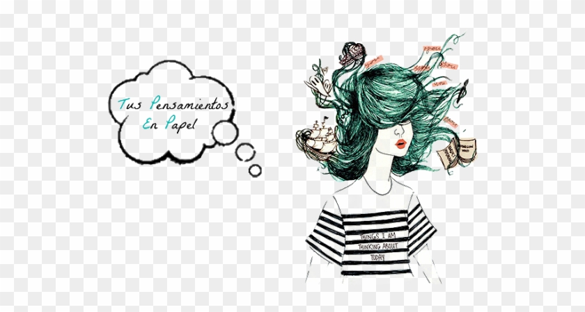 Tus Pensamientos En Papel - Cartoon Clipart #4239074