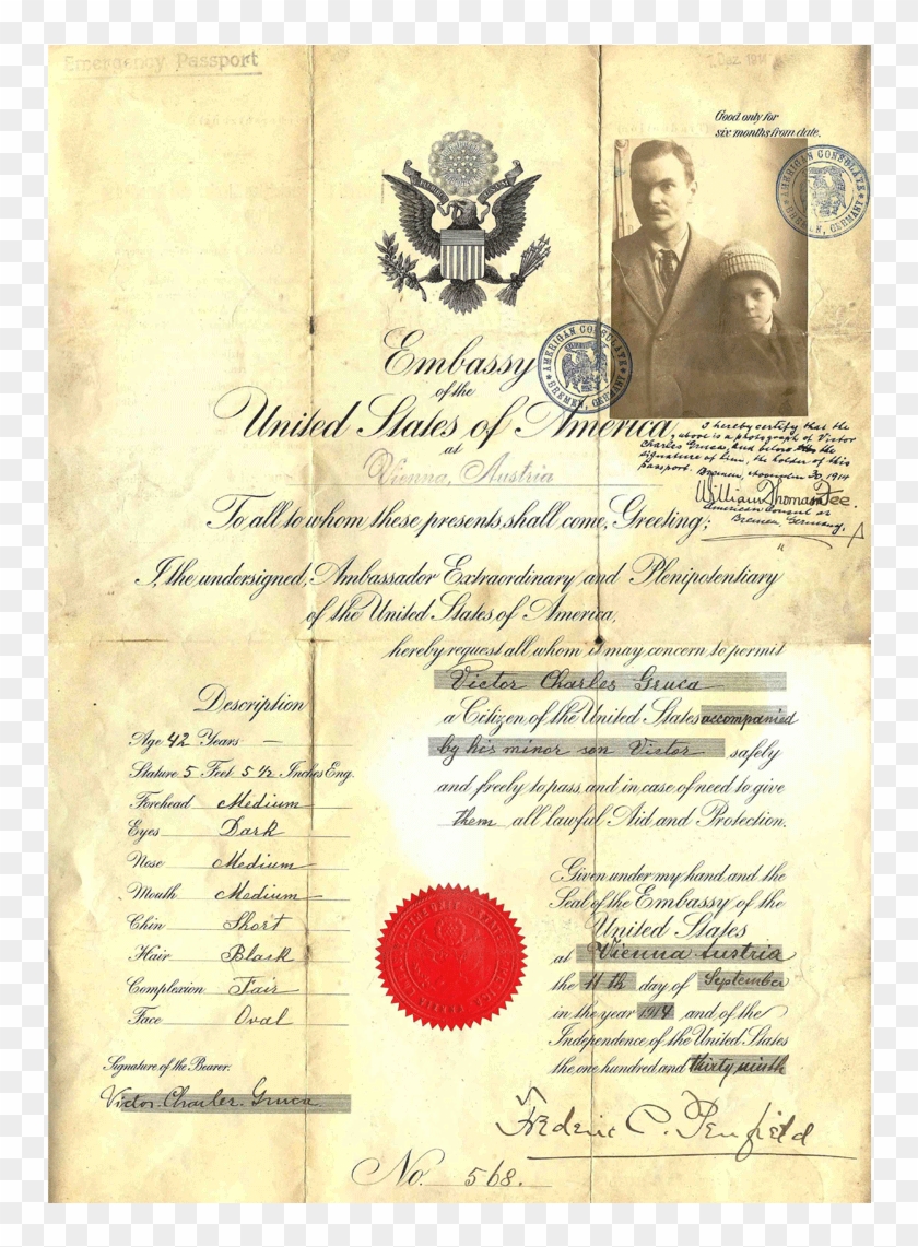 U.s. Passport Issued To Henry Sanborn, January 7, 1909 Clipart #4239498
