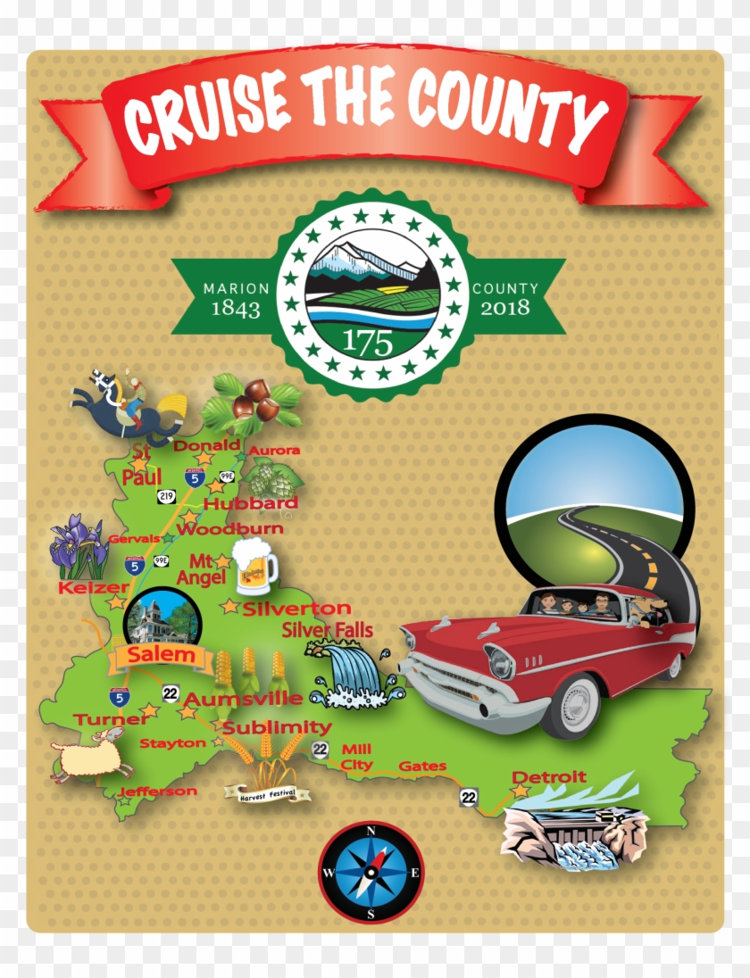 Cruise The County Passport - Antique Car Clipart