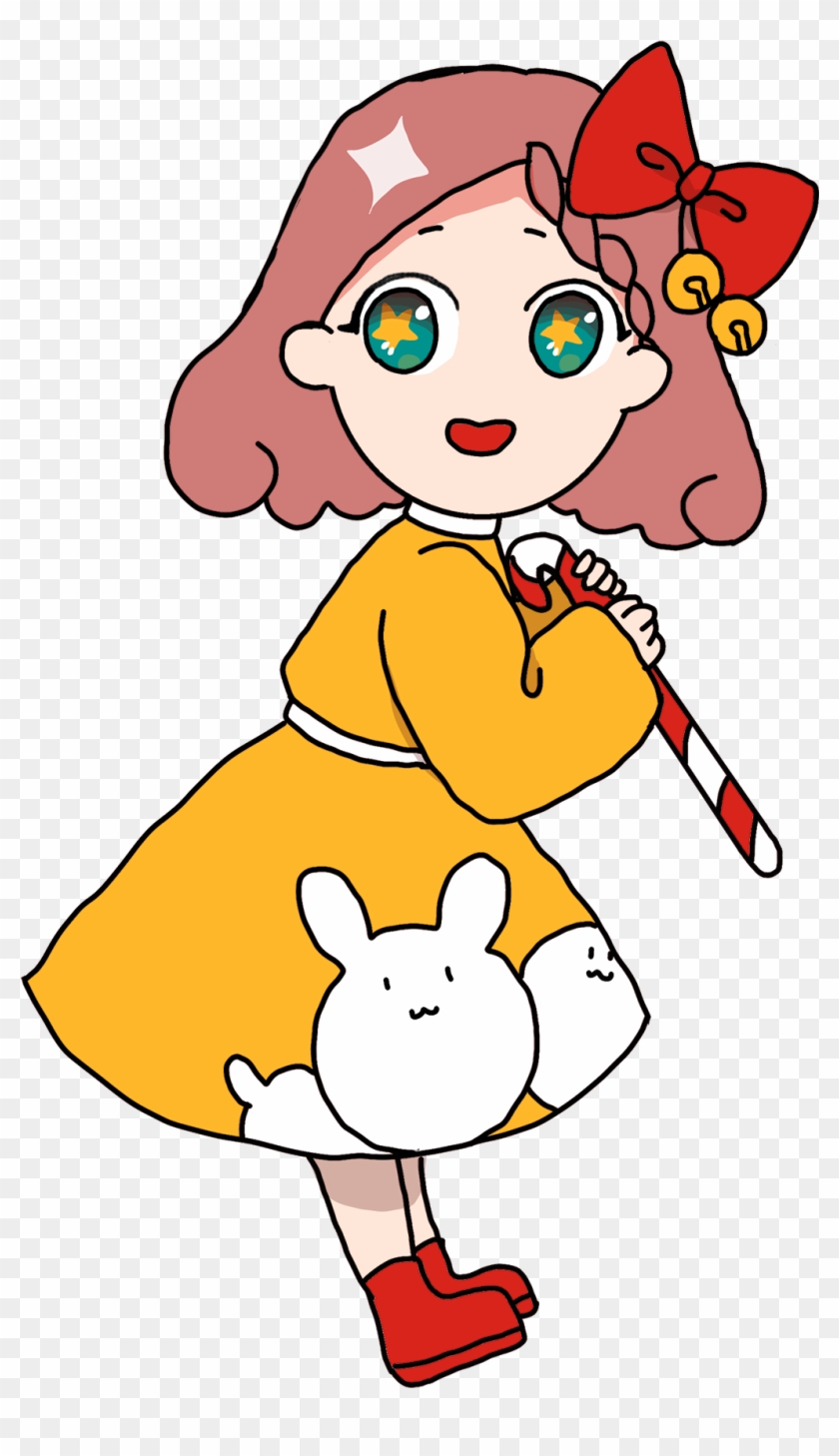 Navidad Niña Sosteniendo Dulces Barra De Caramelo Png - Cartoon Clipart