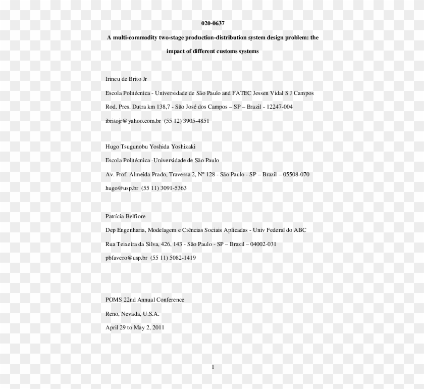 Pdf) A Multi Commodity Two Stage Production Distribution - Health Clipart #4240661