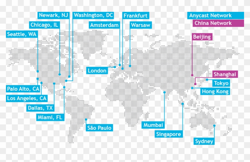 Dyn Anycast Dns Network Map - Anycast Dns Clipart
