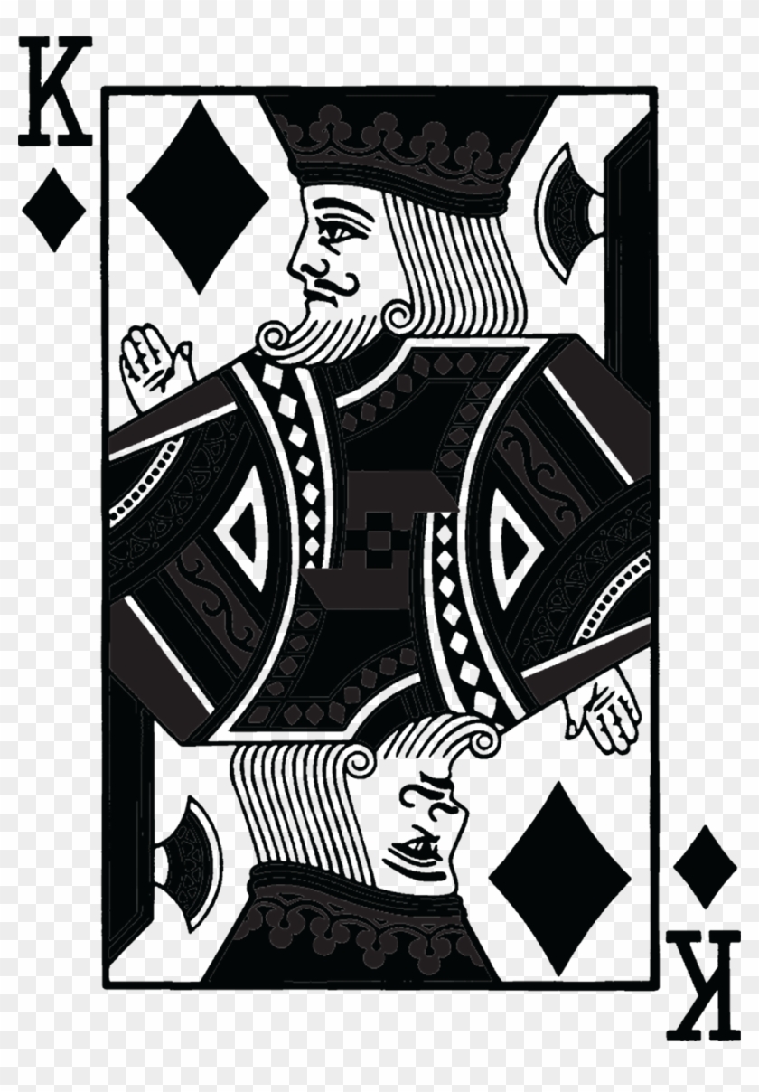 Black King Card - King Of Diamonds Clipart #4241092