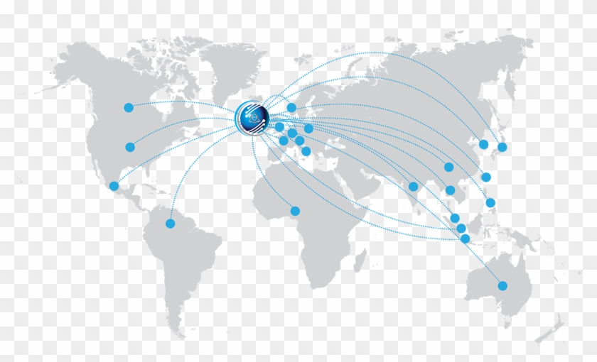 Our Global Network - World Map Red Png Clipart