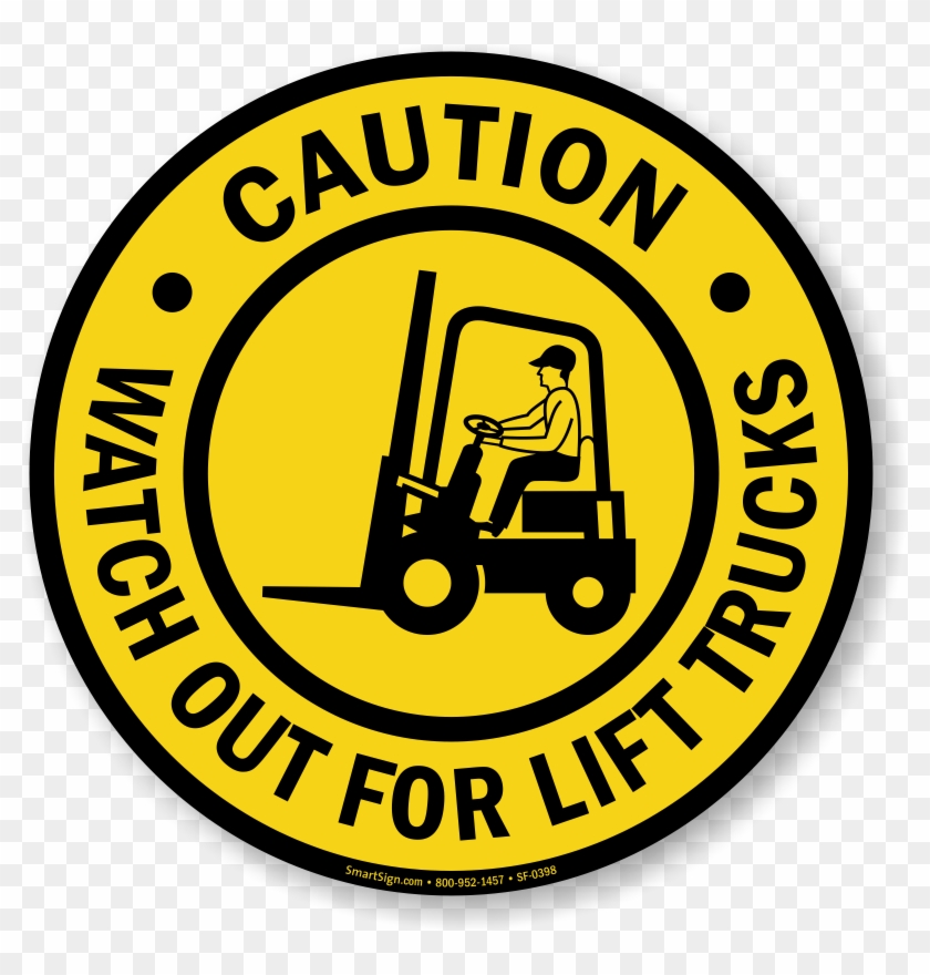 Caution Watch Out For Lift Trucks Floor Sign - Hiv And Aids Clipart - Png Download