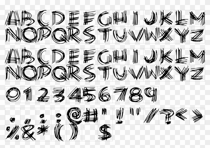 Character Map - Calligraphy Clipart #4241550