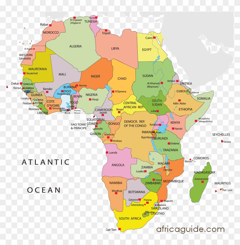 Sarvodaya - Africa Map Countries Capitals Clipart