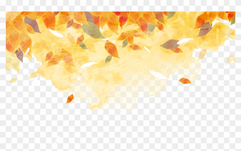 Golden Autumn Watercolor Painting Autumn Leaf Color - Background Family Gathering Hd Clipart