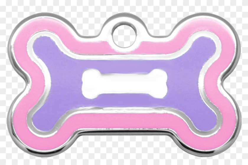 Double Frame Bone Tag Pink & Purple - Illustration Clipart