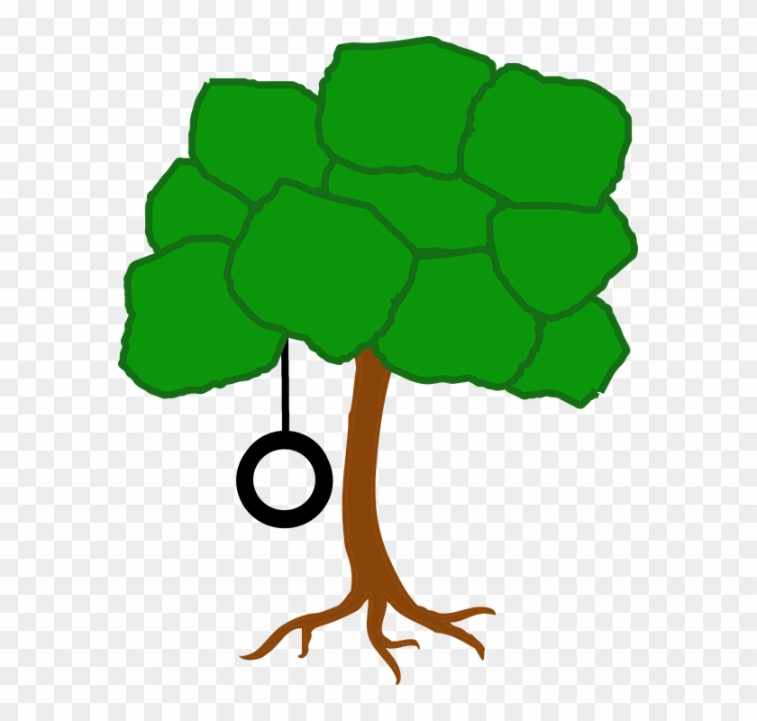 Tree Swing Tire Green Fun Play - Printable Tree Branches Template Clipart