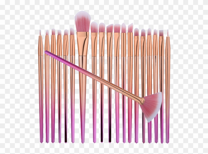 Diamond Shape Ombre Fan Eye Makeup Brushes Set - Makeup Brush Clipart #4243871