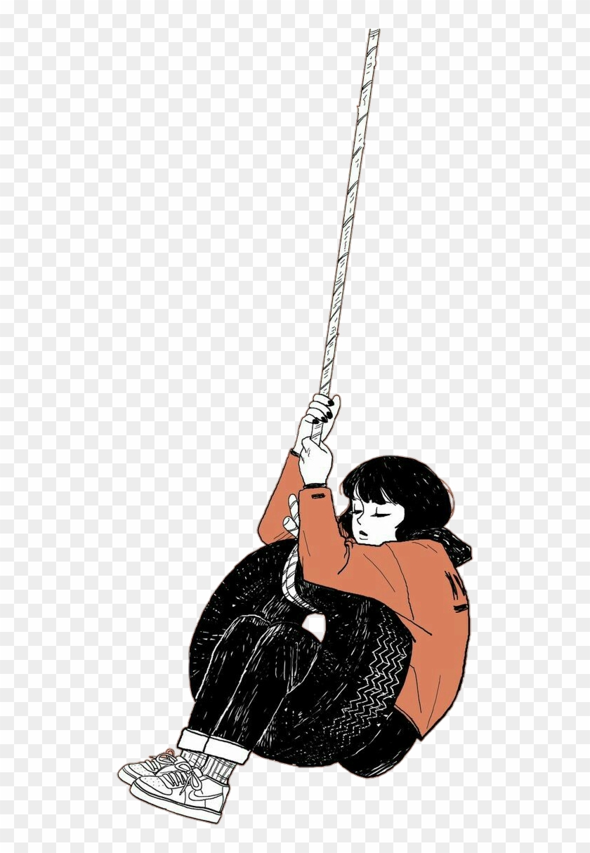 #girl #emotions #tire #swing ⭐not My Draw - Lock Screen Keren Clipart #4244030