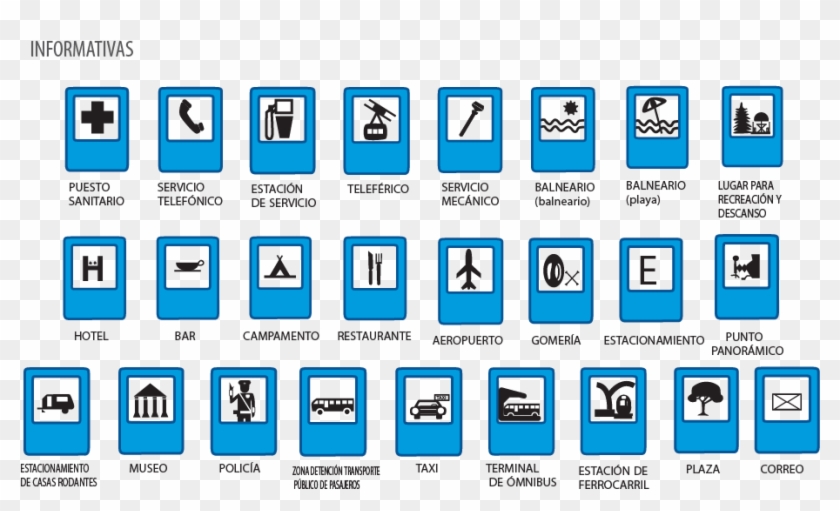 Información Turística Y De Servicios - Señales De Transito Informativas Clipart #4244270