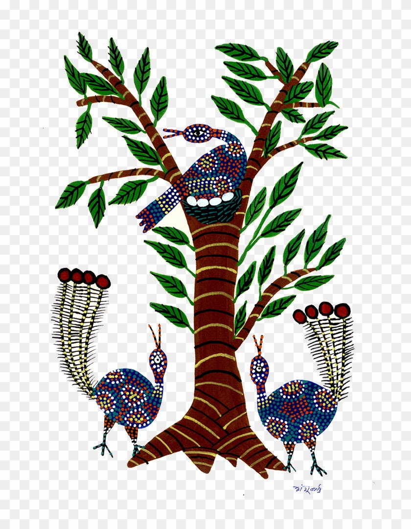 Tree-8 Madhubani Art, Madhubani Painting, Worli Painting, - Tree Bhil Art Clipart #4244392