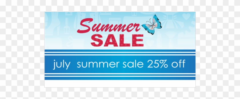 Butterfly Blue Band Summer Sale - Graphic Design Clipart #4245537