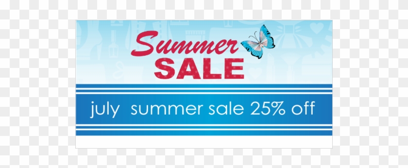 Butterfly Blue Band Summer Sale - Graphic Design Clipart