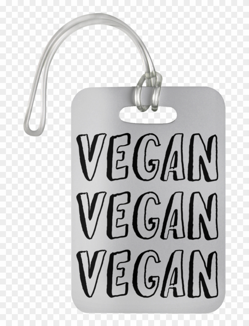 Vegan Vegan Vegan Luggage Bag Tag - Calligraphy Clipart