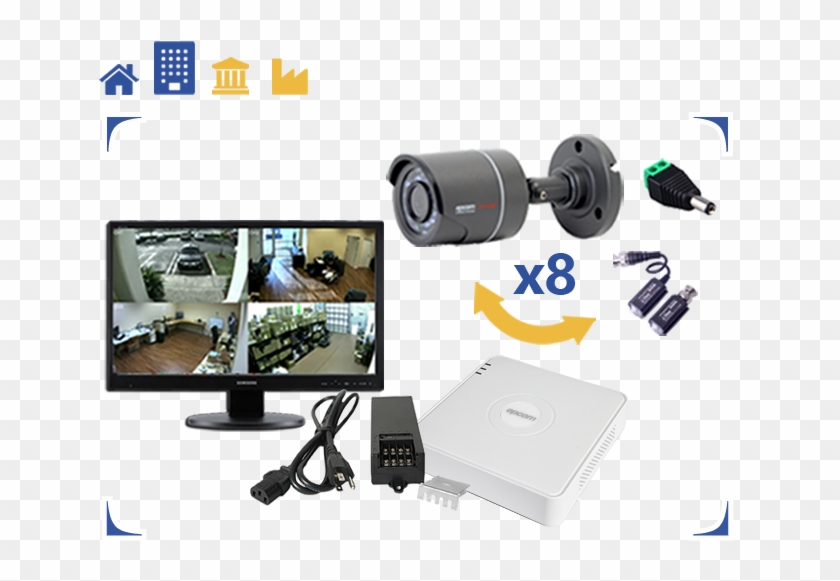 Camaras Seguridad 8 Canales - Computer Monitor Clipart #4247621