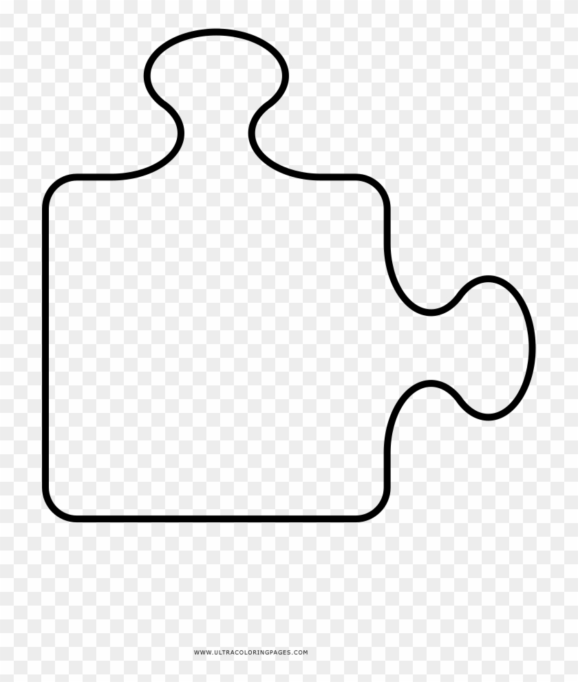 Puzzle Piece Coloring Page - Line Art Clipart
