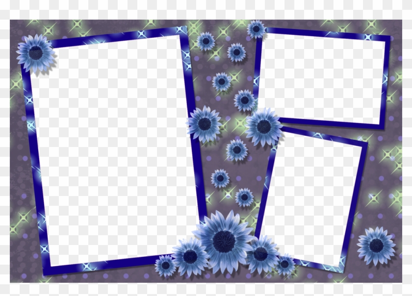 3 Fotos Flores - Moldura Para Tres Fotos Png Clipart