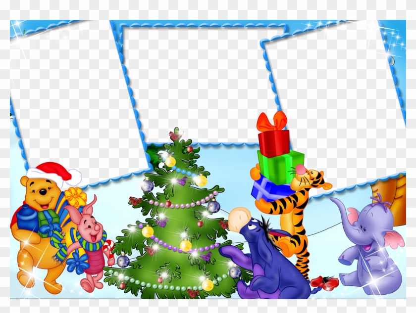 Album De Pooh Aventuras E Festas - Molduras Para Varias Fotos Natal Clipart #4249601