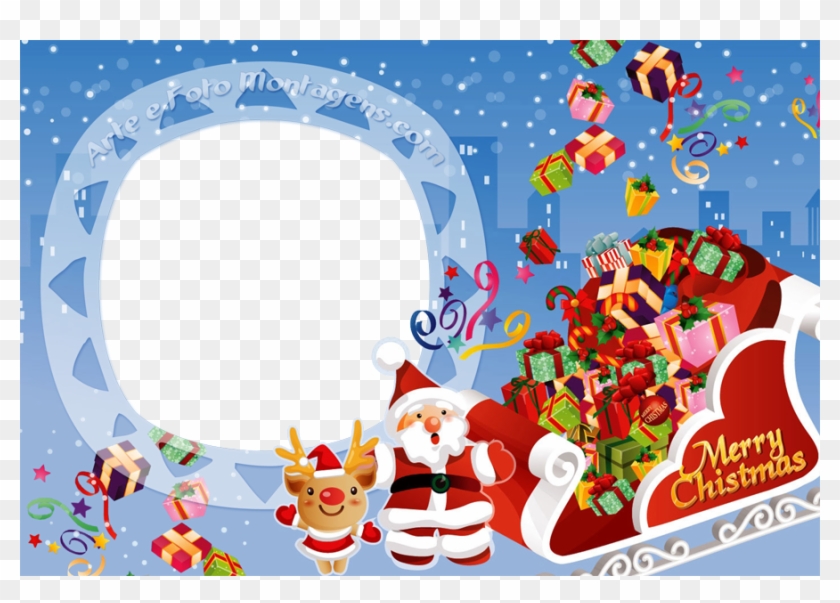 Moldura Papai Noel Png - Merry Christmas Photos Hd Clipart