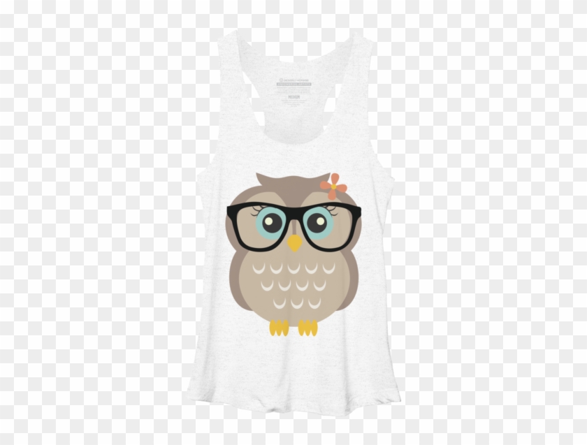 Cut Hipster Girl Owl - Active Tank Clipart