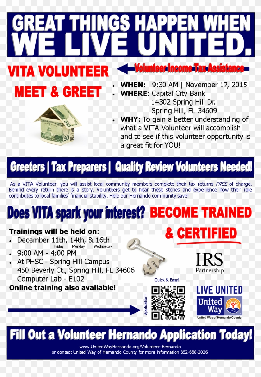 Vita Volunteer Meet & Greet - Flyer Clipart #4251141