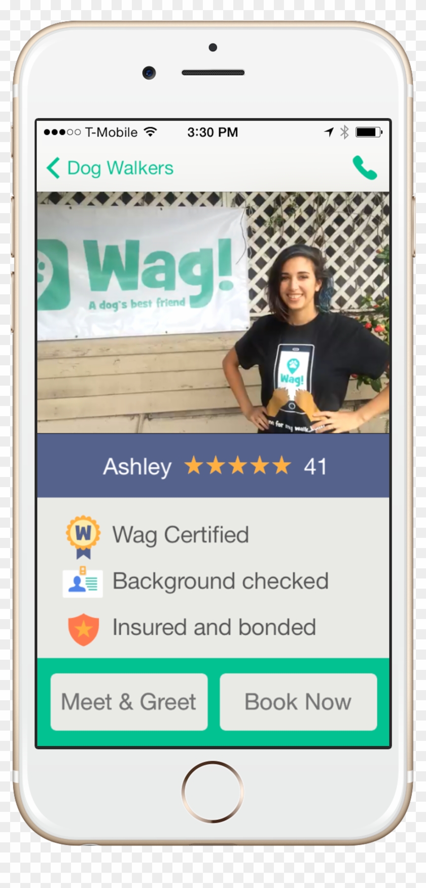 Let's You Schedule A Walker For You Dog And Then You - Wag Dog Walker Profile Clipart #4251229