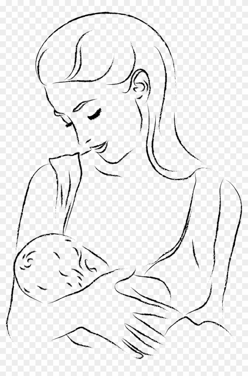 Breast-feeding Motherhood Mother Png Image - Breastfeeding Infants Black And White Clipart