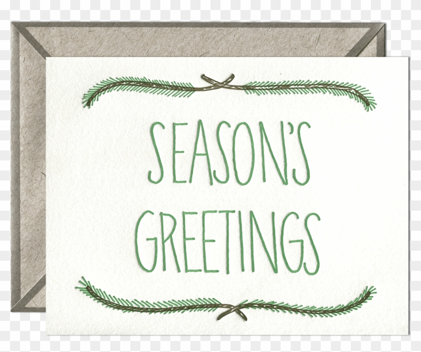 Season's Greetings Letterpress Greeting Card - Greeting Card Clipart #4253538