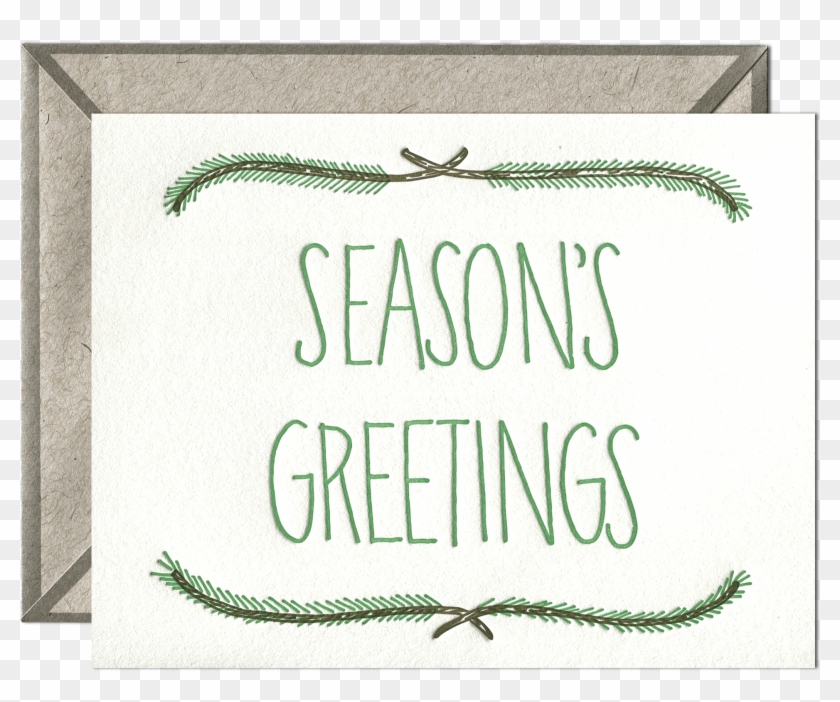 Season's Greetings Letterpress Greeting Card - Greeting Card Clipart