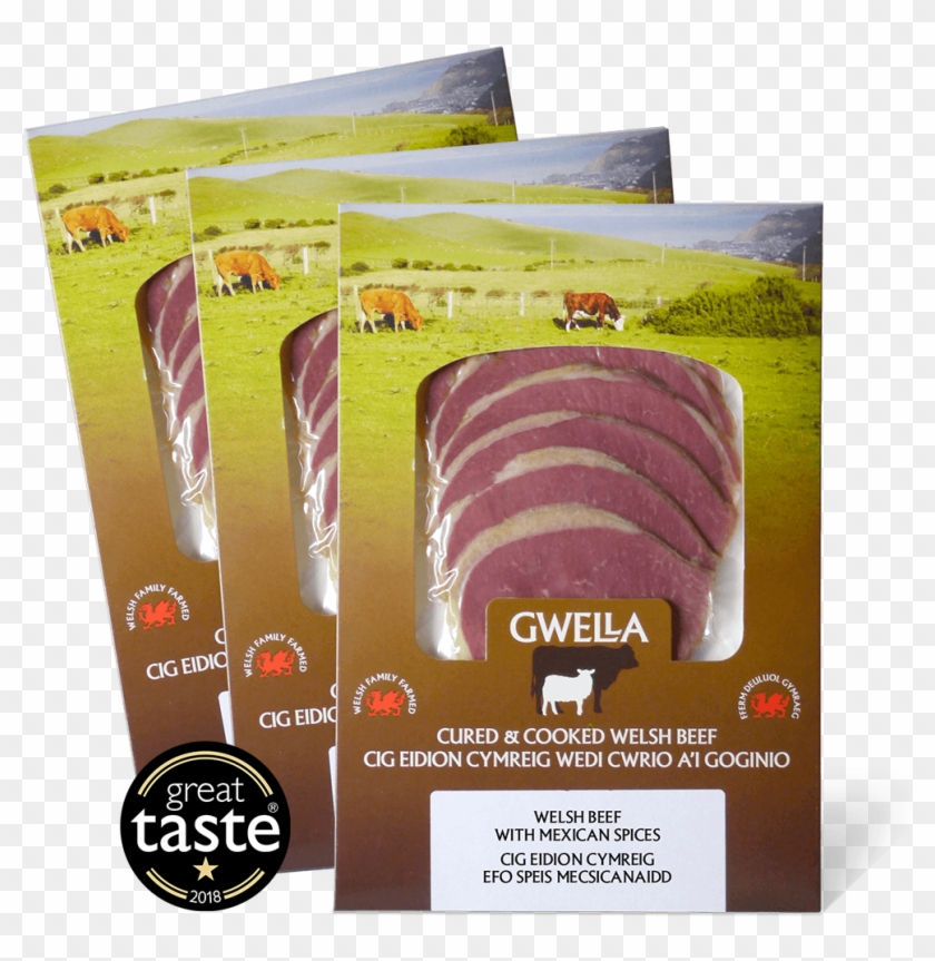 Welsh Beef 3 Flavours - Cured Meat Packaging Design Clipart #4253754