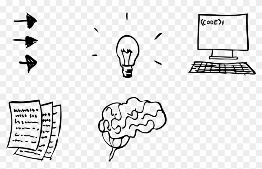 Brain Arrows Right - Flecha A Mano Alzada Png Clipart