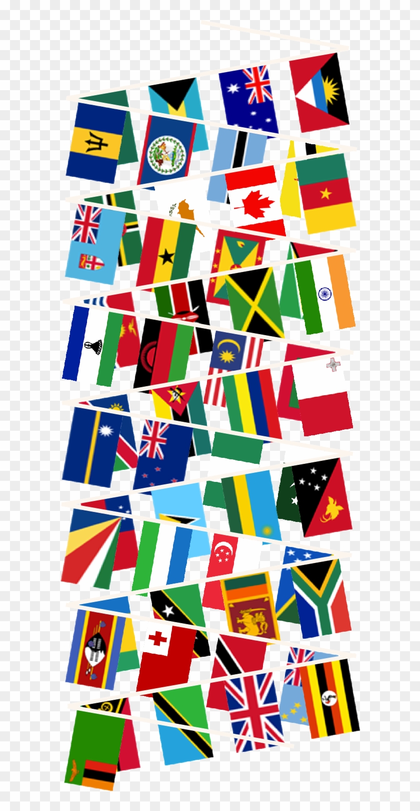 Commonwealth Countries Bunting - Visual Arts Clipart