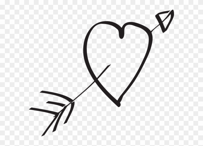 Hand Drawn Heart With Arrow Clipart