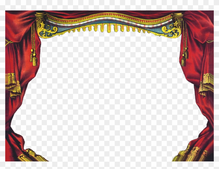 Vintage Stage Curtains Background Clipart