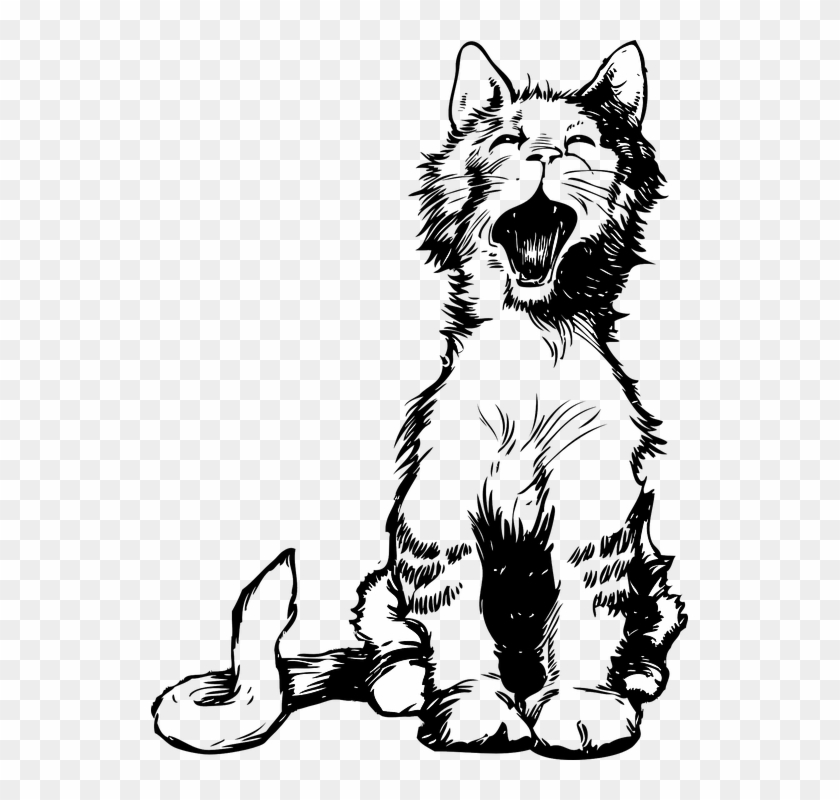 Cat Meowing Vector Clipart #4254852
