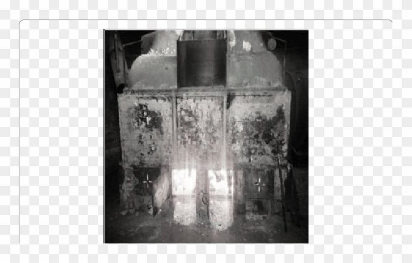 Open Combustion Of Fire Wood Below Rotary Drum - Monochrome Clipart