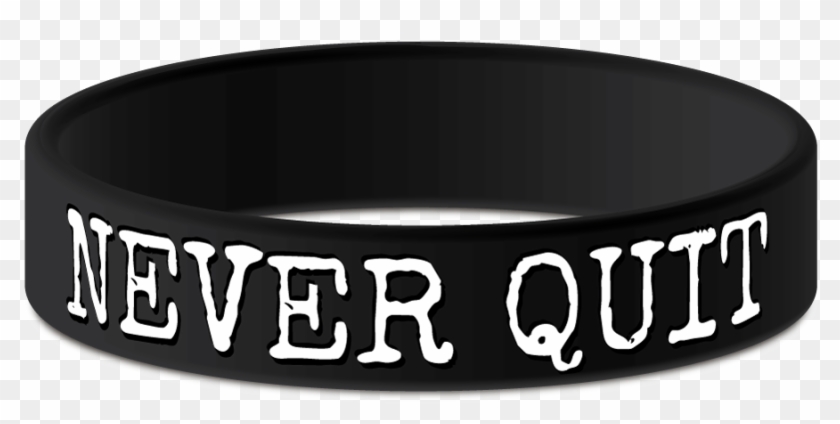 Never Quit Black Motivational Wristband With White - Love Exo Clipart #4255433